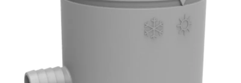 Grauer Zylinder mit Anschluss